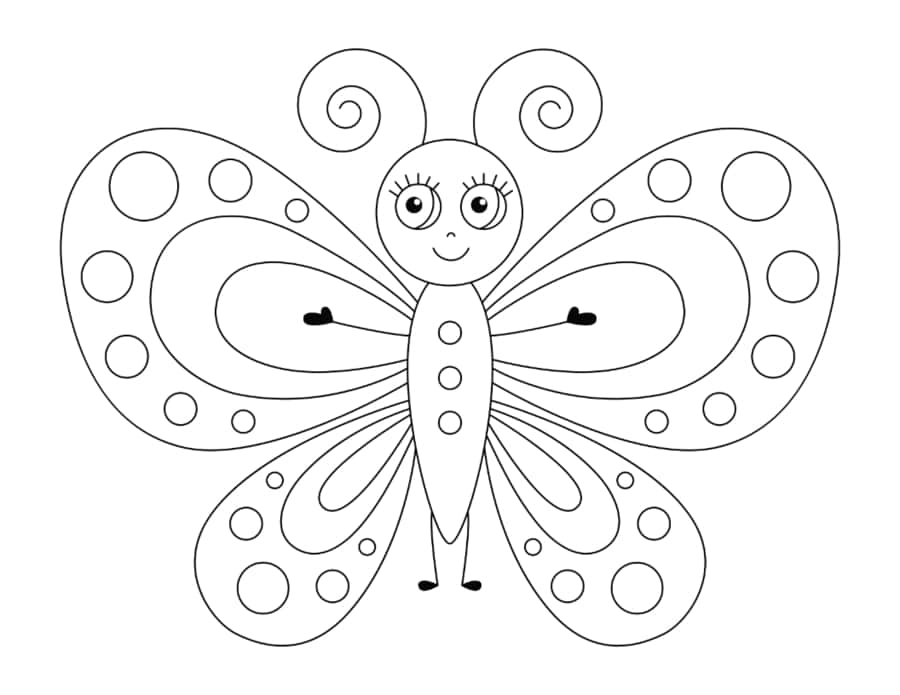 Butterfly Pretty Spots Eyelashes For Kids Tracing Worksheets Pdf Free Vectors